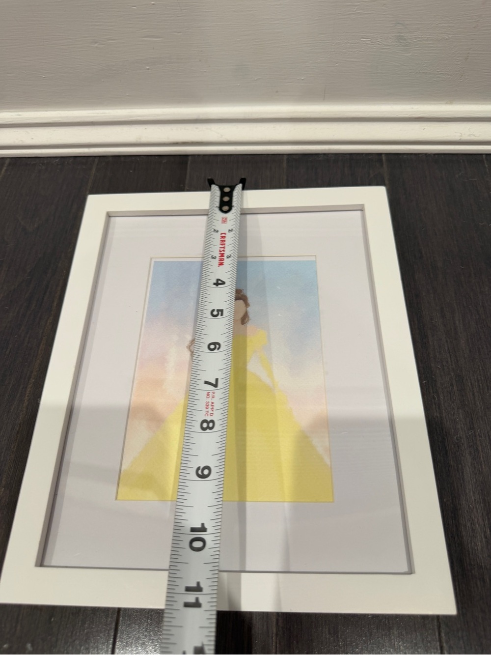 NWOT CUSTOM MADE Disney Princess Belle Watercolor Portrait Frame 11” x 9” - Picture 5 of 6